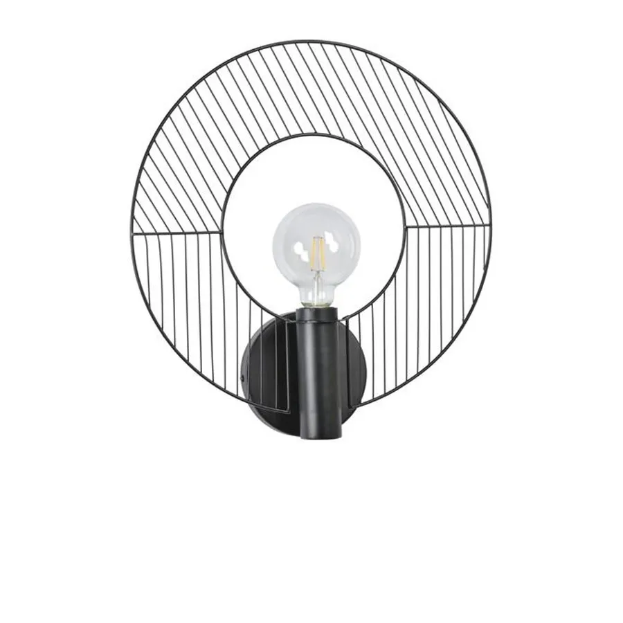 Luminaire HELIOS - Applique en métal filaire noir 40 Ohms