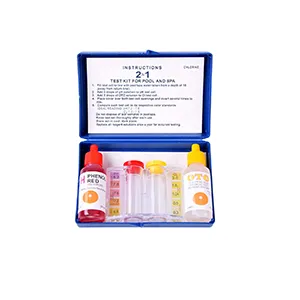 Kit de Test pH Chlore, Kit de Test de Qualité de l'Eau Pour le pH et le chlore, Réactif pour Piscine, Spa, Aquarium, Testeur Hydroponique avec Colorimètre, pH et Réactif de Chlore, Bleu