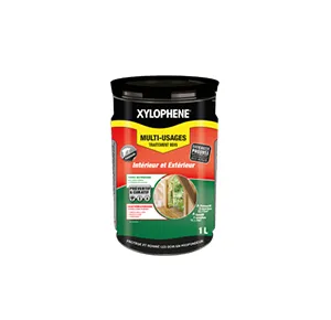 Xylophene Multi-Usages, Traitement Curatif et Préventif pour Bois, Traitement Bois, Bouteille de 1Litre, Bois Intérieur, Bois Extérieur, Parquet, Tous Types de Bois, Protège et Soigne Bois en Profonde