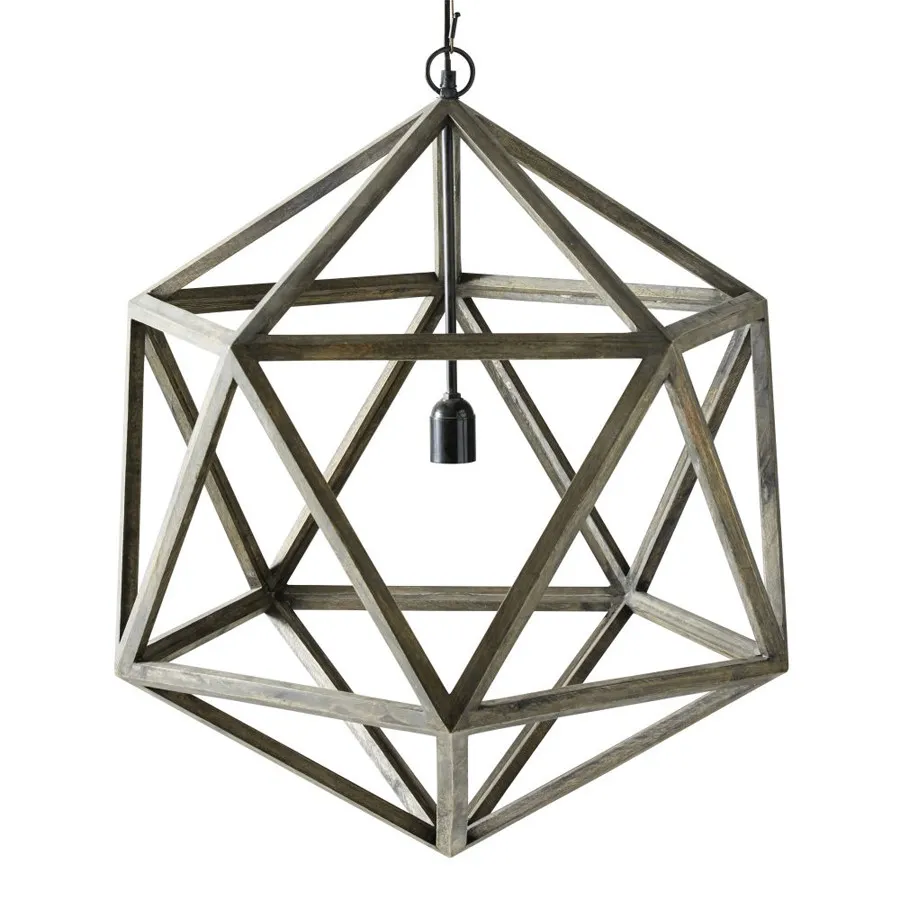 Luminaire Suspension - Suspension géométrique en bois de manguier 59 Ohms