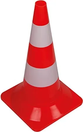 Cône de Sécurité 50cm Rouge Blanc, Cône en PVC, Kit de Sécurité