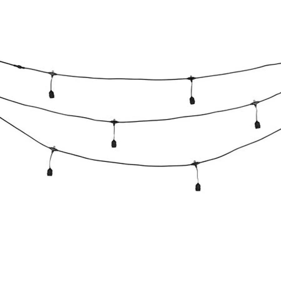 Luminaire - Guirlande extérieur 10 lampes en plastique noir L1000cm