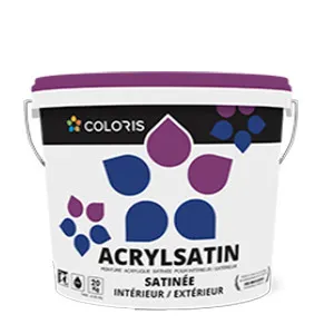 COLORIS AcrylSatin 20Kg, Peinture Pour Intérieur Et Extérieur, Excellente Lavabilité, Haut Pouvoir Couvrant