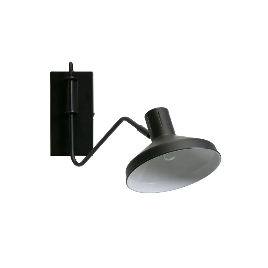 Luminaire NIEK - Applique en métal noir intérieur blanc