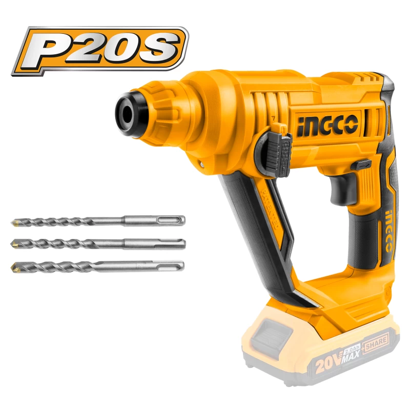 INGCO Marteau Perforateur Lithium-ion Sans-Fil CRHLI1601, Outils Electroportatif de Perforation, Jusqu'à 5100 Bpm, Bricolage
