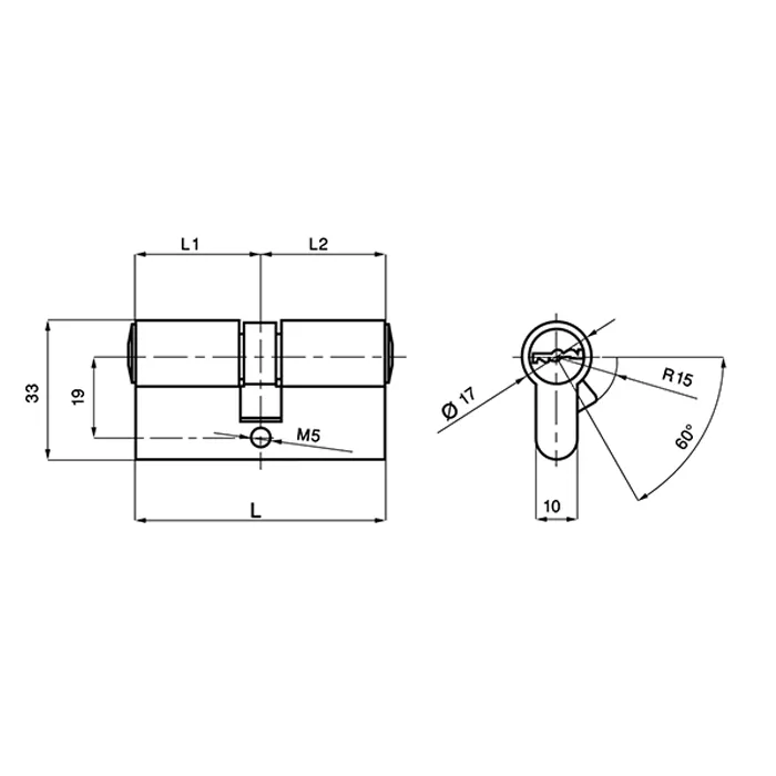 CLEDOR Cylindre De Haute Sécurité V8, Finition En Nickel Satiné, Longueur 70 mm, Cylindre De Sureté, Sécurité De La Maison