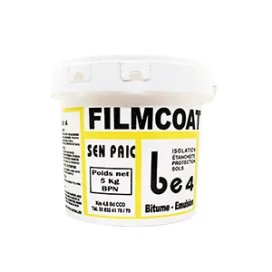 SEN PAIC Filmcoat BE4 5 Kg, Bitume à Emulsion, Bitume à L'eau, Bitume Etanchéité Imperméabilisant, Anti-corrosion, Traitement des Fissures Des Bâtiments