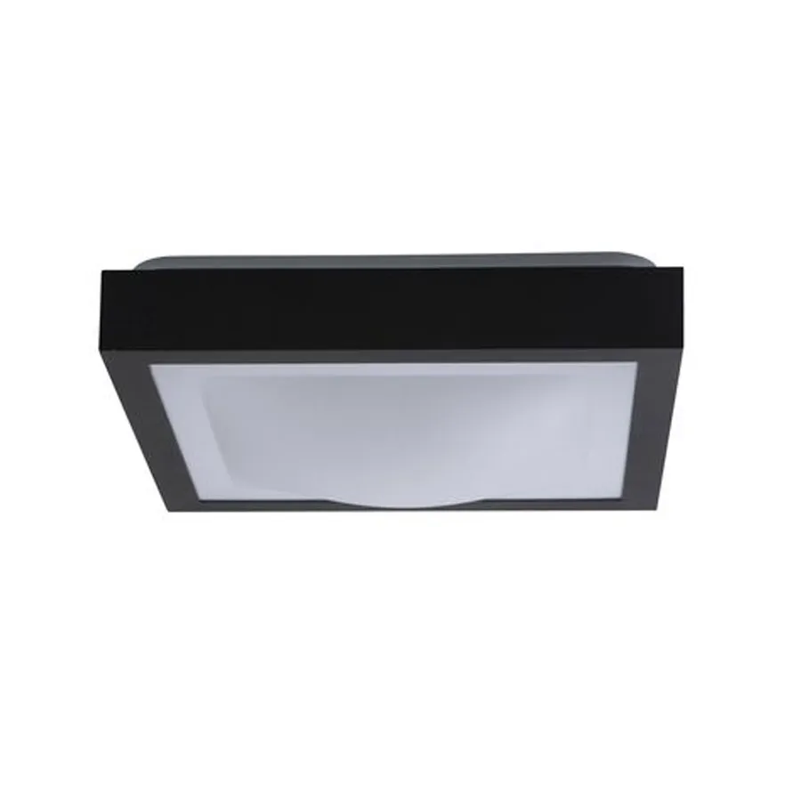 Luminaire - Plafonnier SDB en aluminium noir et plastique