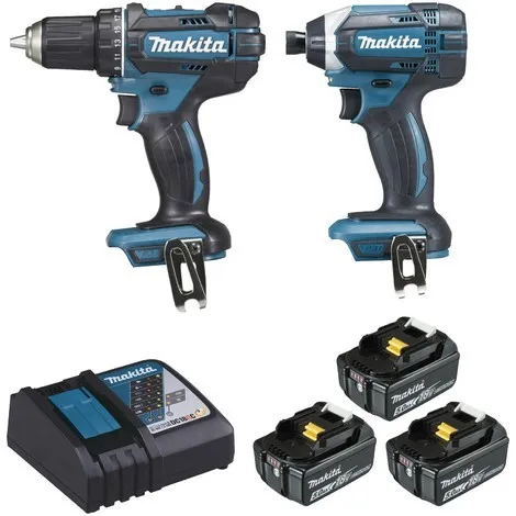 Ensemble de 2 machines MAKITA 18V Perceuse visseuse Ø 13 mm DDF482 + Visseuse à chocs 165 Nm DTD152 - DLX2127TJ1