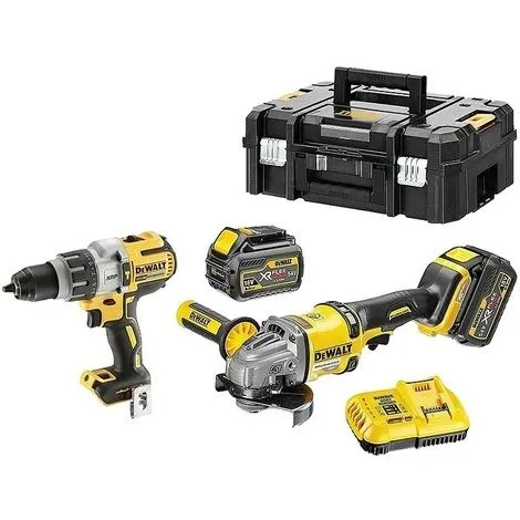 DeWalt - Pack de 2 outils 18/54 V XR Li-Ion (2x6Ah) avec coffret TSTAK - DCK2055T2T